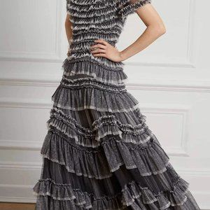 Needle and Thread black / grey/ silver tulle gown size 2